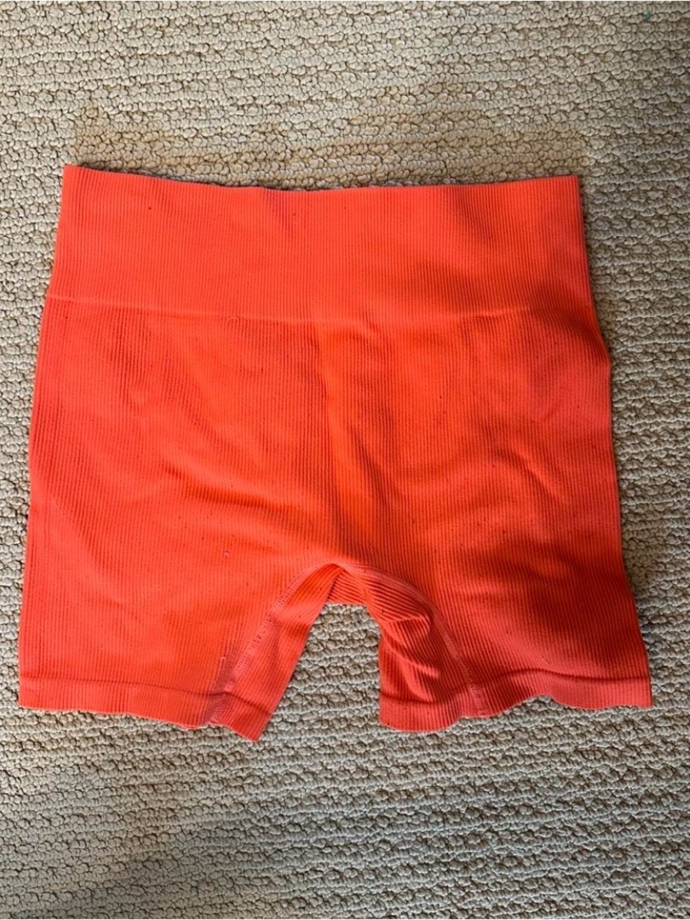 Target Women's High-Waist Ribbed Bike Shorts - Bright Orange